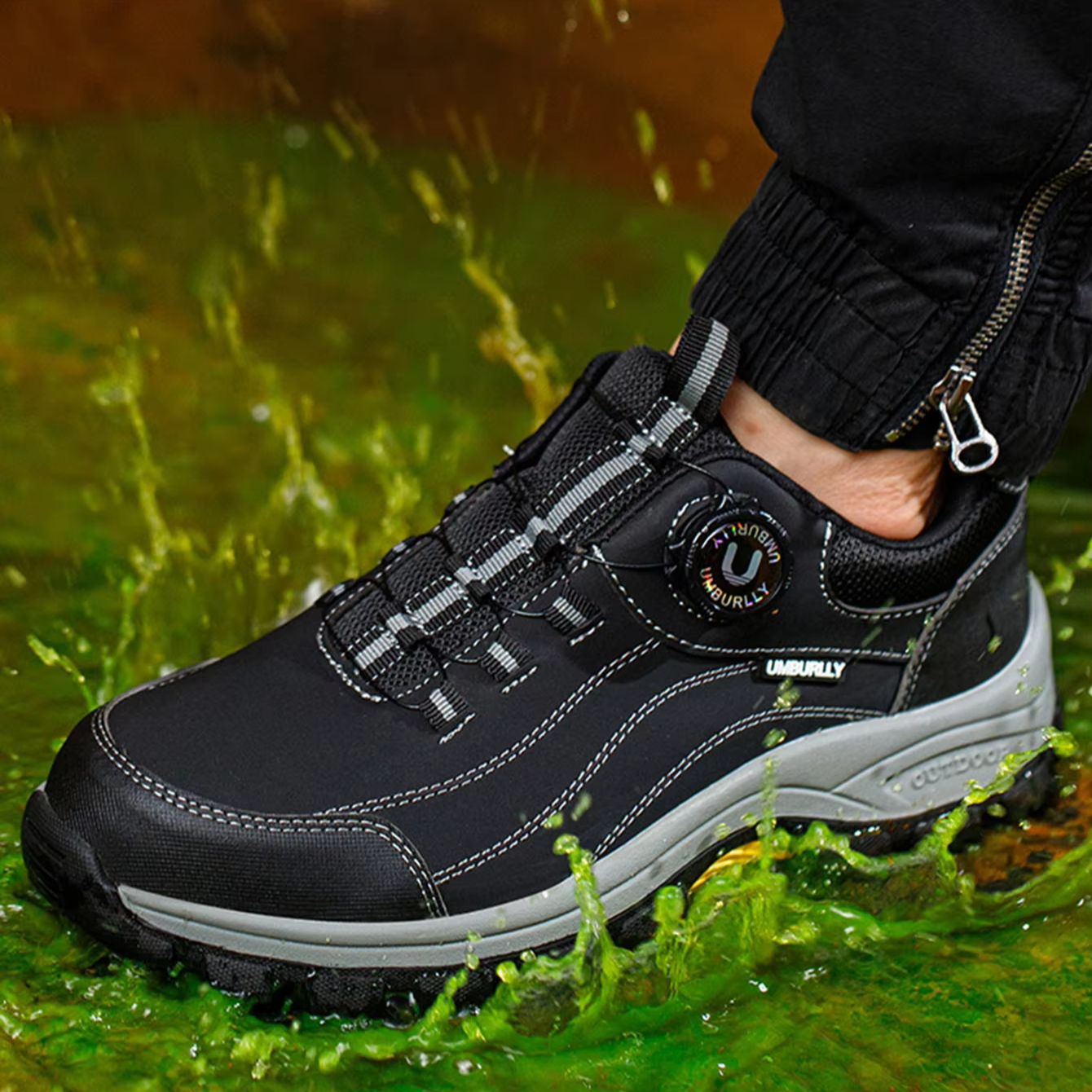 Zapatos de seguridad con cabeza de acero para hombre, suela ligera resistente a pinchazos y golpes, parte superior transpirable para zapatos de trabajo de taller al aire libre