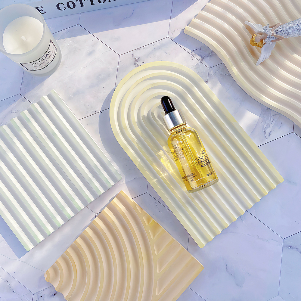 SZ011 DIY Striped Wave Tray Mold For Resin Making Concrete Silicon Mold for Cement Candle U Shaped Plaster Mould New Arrival