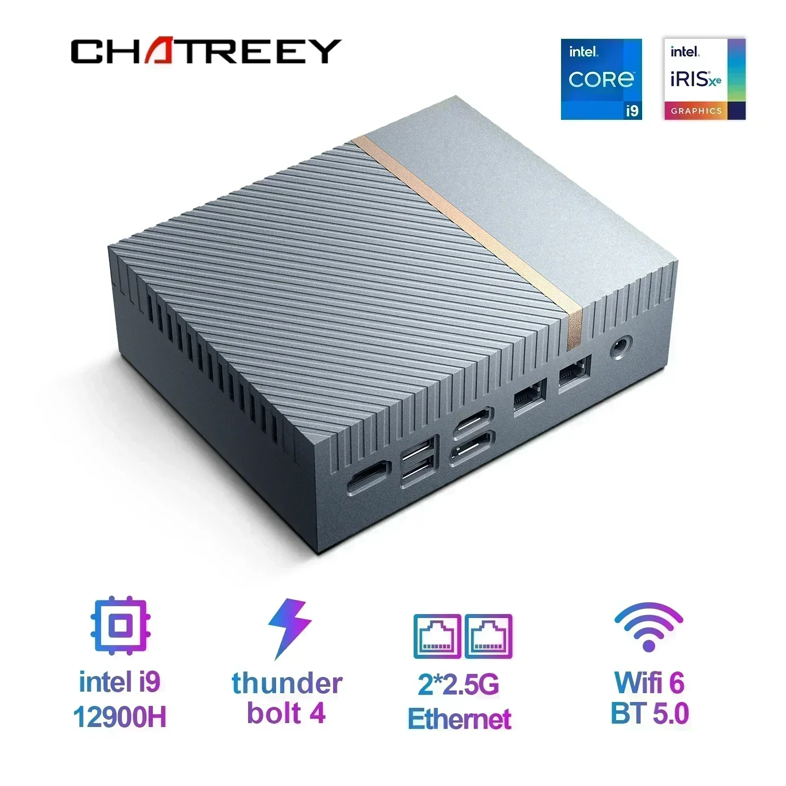 Chatreey IT12 Mini PC  Intel Core i7 1360P i9 13900H Gaming Desktop Computer 2x2.5G Ethernet PCIe 4.0 Wifi 6 Thunderbolt 4