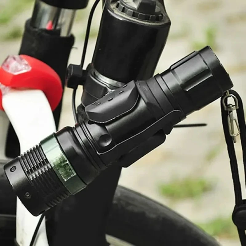 Soporte de luz giratorio de 360 grados para bicicleta de montaña y carretera, soporte para linterna LED, soporte Universal para linterna, Clip de luz delantera