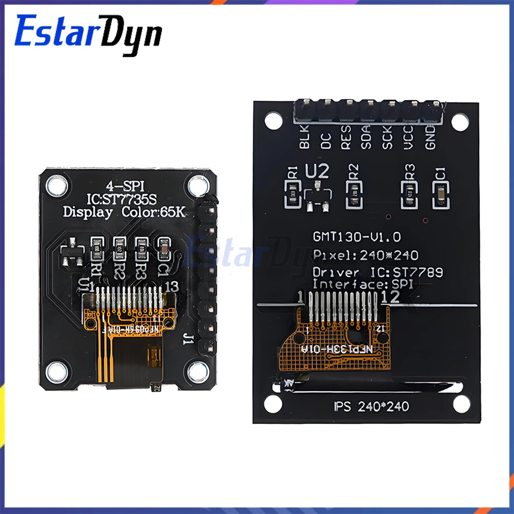 Módulo LCD a todo Color IPS 7P SPI HD 65K de 0,96/1,3 pulgadas ST7735 Drive IC 80*160 (no OLED) para Arduino