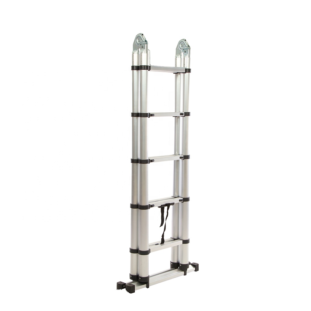 Escalera telescópica de aluminio Escalón plegable EN131 Cierre suave