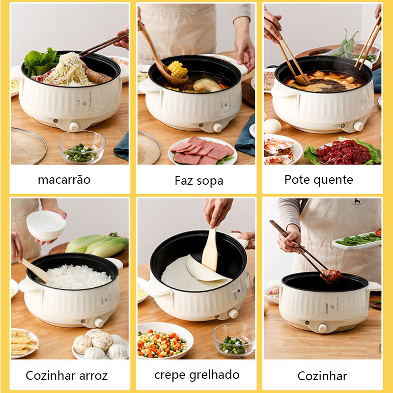 Multifogão elétrico multifuncional panela de arroz frigideira antiaderente panelas multi sopa hotpot para cozinha 1.7l/2.7l/3.2l