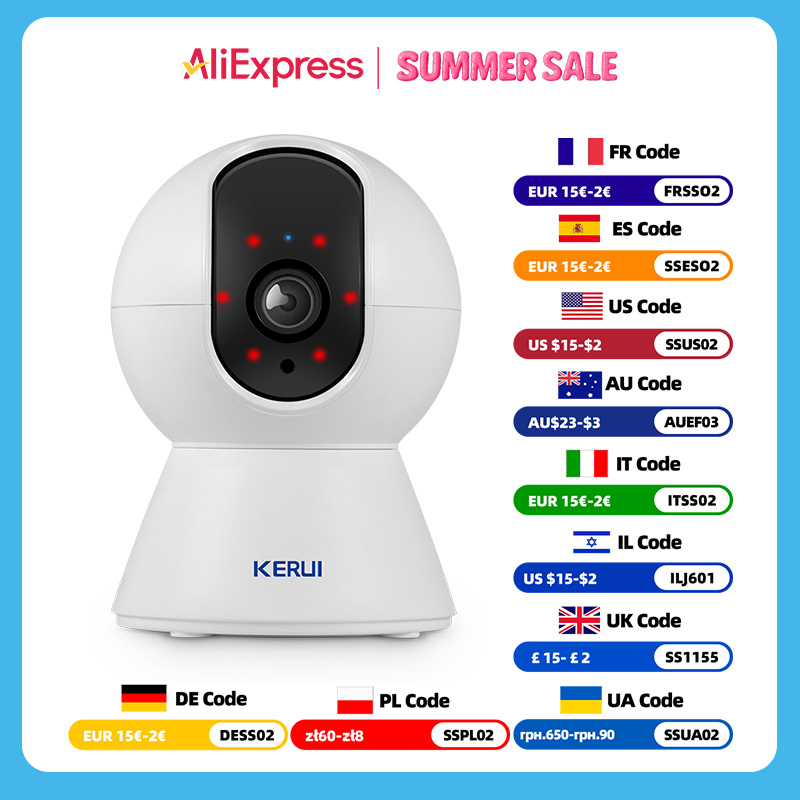 KERUI 5MP 4K Tuya Smart Mini WiFi IP Kamera Indoor Wireless Home Security AI Menschliches Erkennen CCTV Überwachungs kamera Auto Tracking