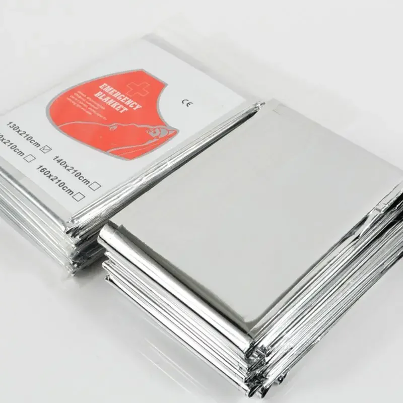 ผ้าห่มความร้อนฉุกเฉินกลางแจ้งกันน้ำ Survival ผ้าห่มอลูมิเนียมฟอยล์ Hot Space กู้ภัยฉุกเฉินผ้าม่านทหารผ้าห่ม