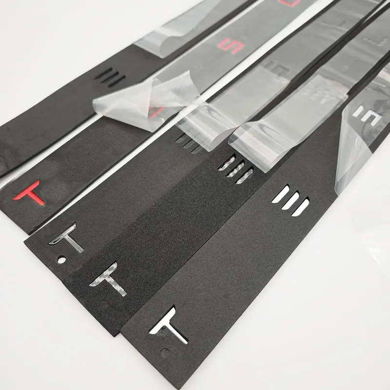 3D ABS Letters Tesla Logo Carbon Chrome Black Red Badge Car Rear Trunk Stickers For Tesla Model 3 Y X S Back Decals Accessories