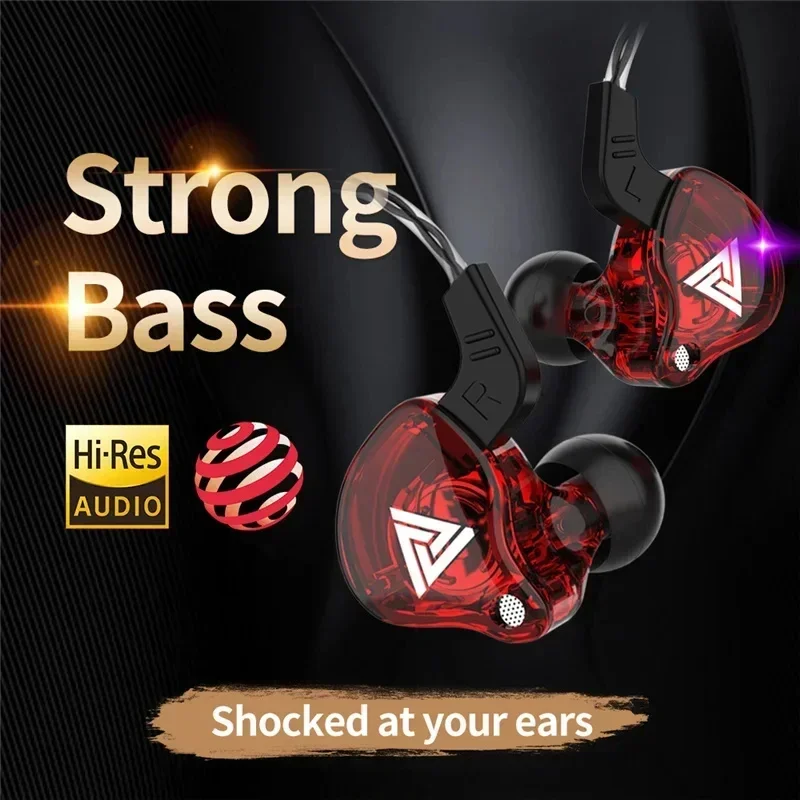 Vikefon qkz ak6 fone de ouvido intra-auricular 6 unidade de driver dinâmico fone de ouvido com microfone estéreo esportes alta fidelidade subwoofer monitor fones de ouvido