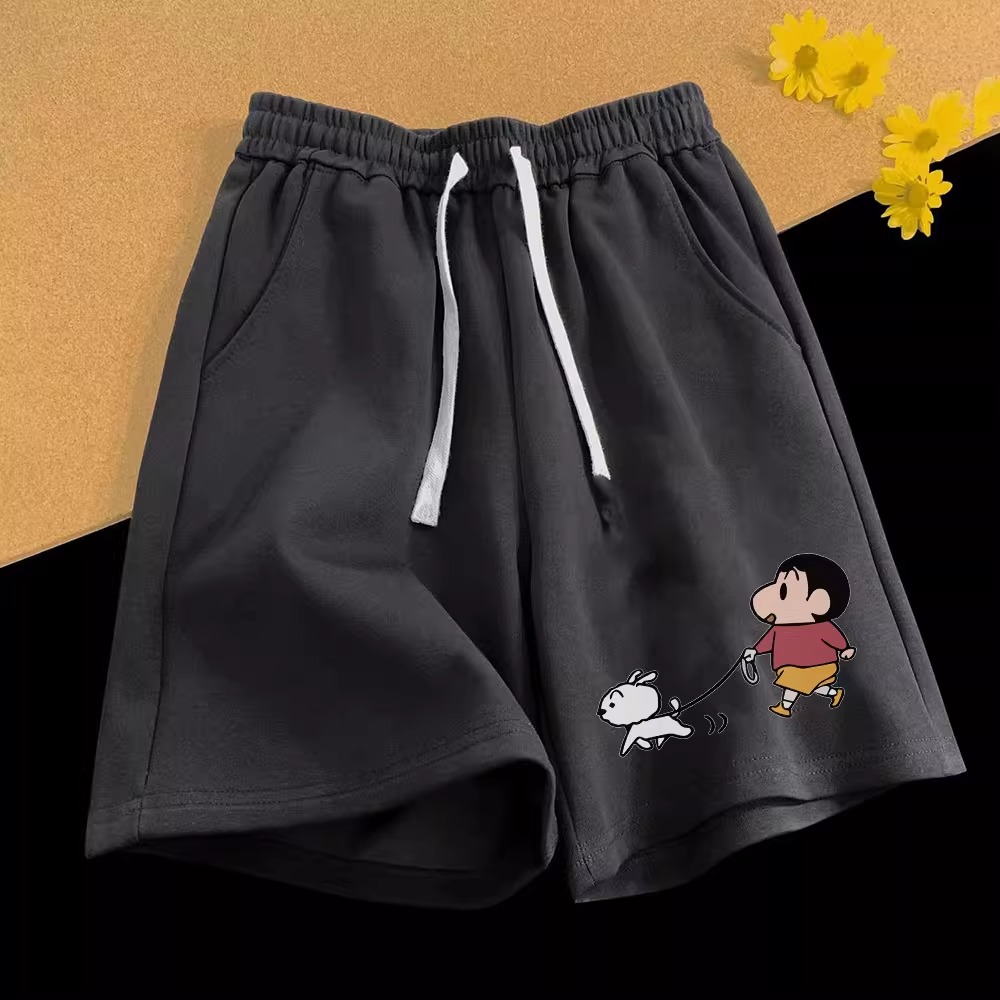 Crayon Shin-chan Heren Casual Shorts Zomer Trendy Dames Strand Vijf-inch Broek Oversized Basketbal Sneldrogende Gym Shorts