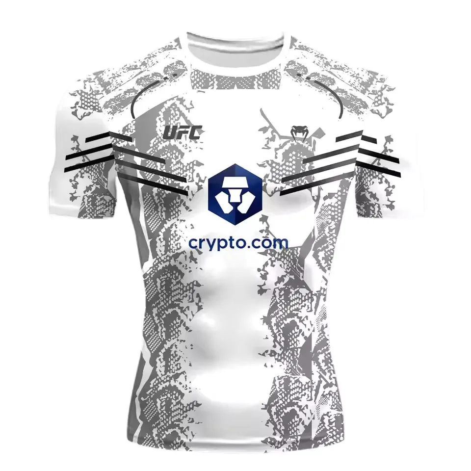 2025 新しいホット販売 UFC ボクシング試合追求者 Tシャツ男性と女性のための夏カジュアル通気性特大速乾性トップ