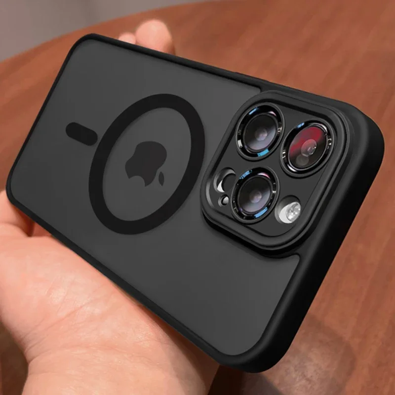 Funda translúcida de carga inalámbrica, carcasa magnética mate para iPhone 16, 15, 14, 13, 11, 12 Pro Max Plus, Magsafe, alta calidad
