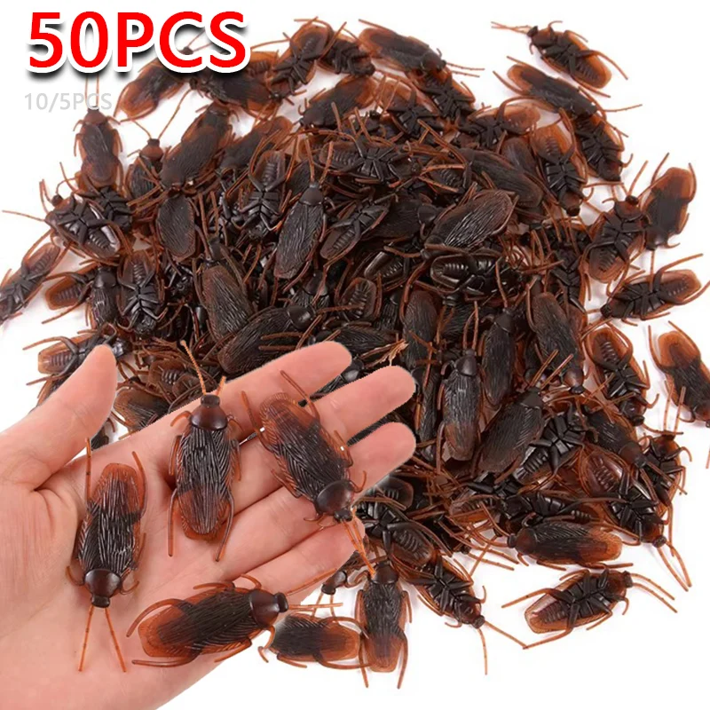 50/10/5 pçs falso barata centopéia escorpião crianças truque adereços baratas falsas insetos de plástico brinquedo fontes de festa decoração de halloween