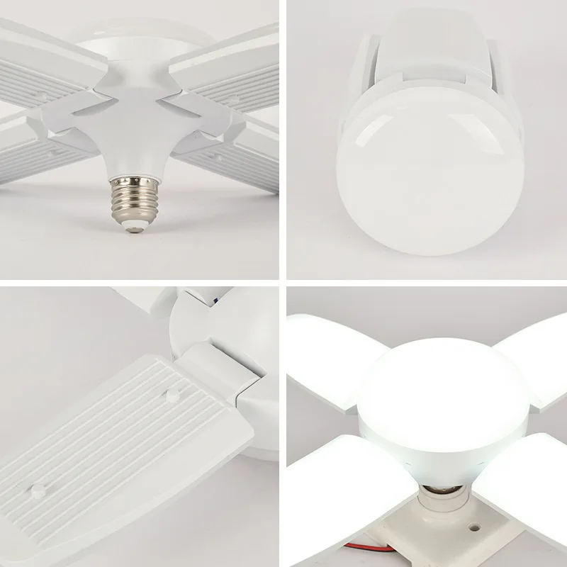 Fan Shape LED Bulb E27 LED Lamp Foldable 220V 110V 40 LEDs Light Bulbs For Home Ceiling Lamp Warehouse Garage Light Warm White