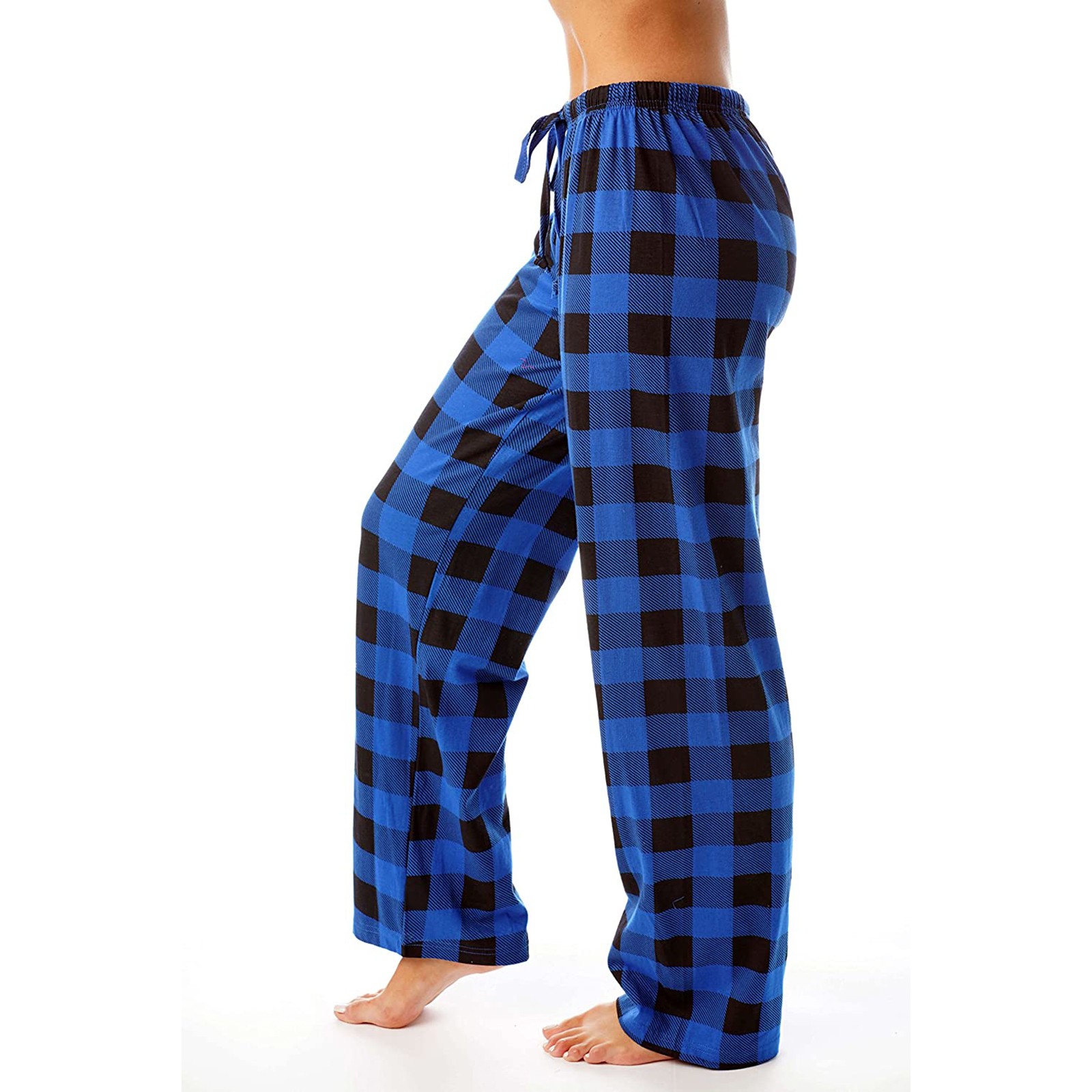 Mulheres calças de pijama de natal outono inverno xadrez impresso calças moda casual calças de perna larga roupas streetwear
