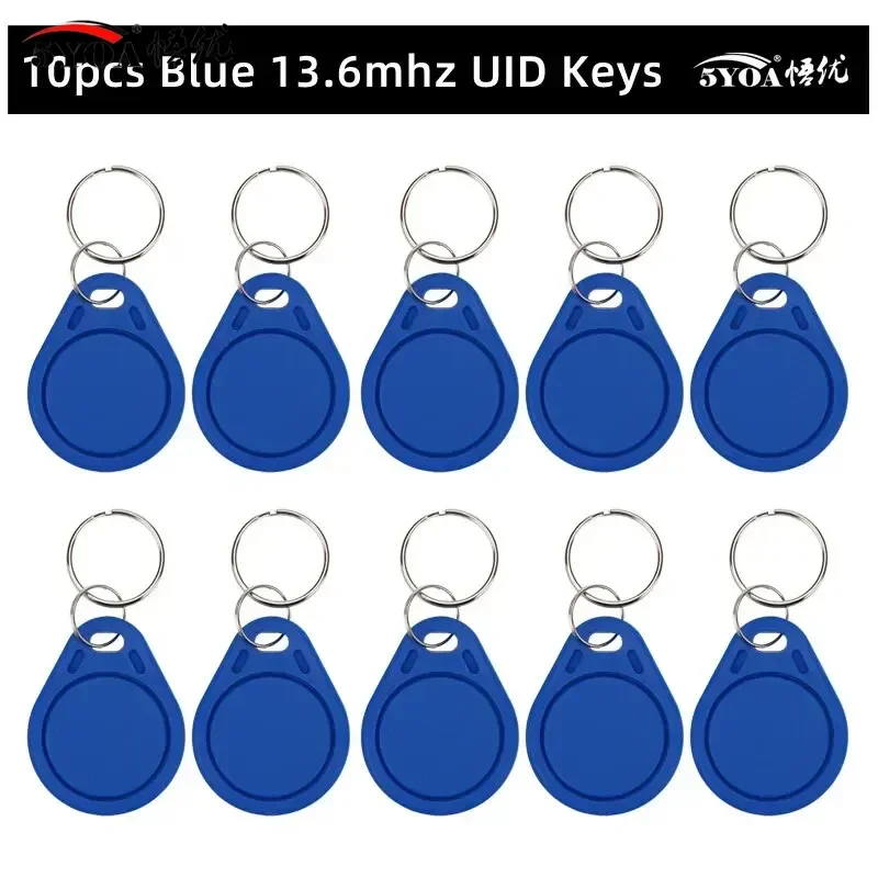 5YOA 10PCS 13.56Mhz RFID UID Token Copy Keykobs Changeable Attendance Management Clone Keychain For Mif 1k S50 Writable Badge