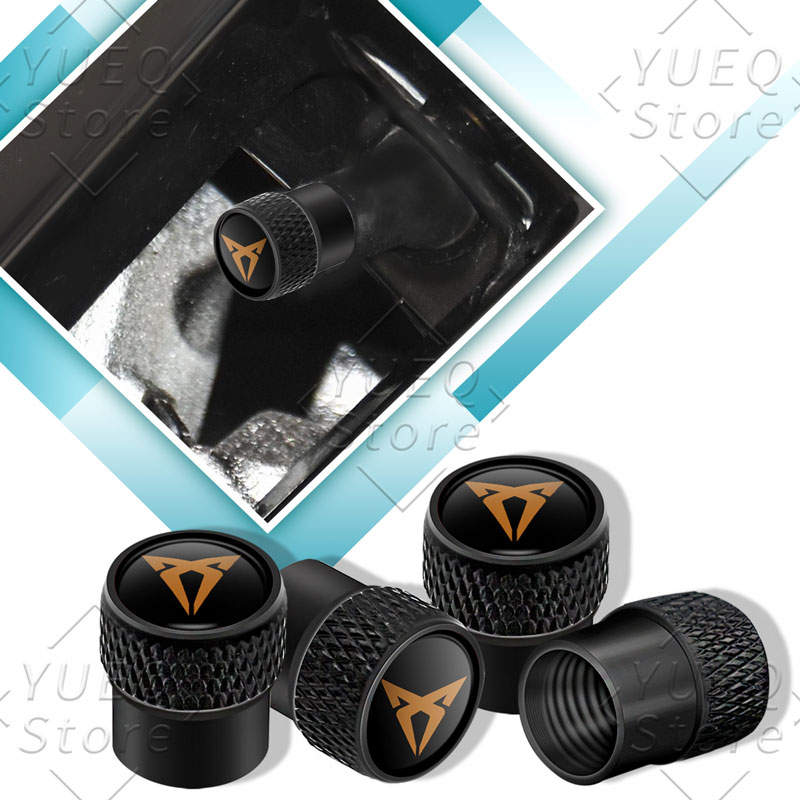 4 pçs emblema de metal tampas da válvula do pneu da roda do carro airdust cobre para assento ibiza leon 300 ateca exeoarraco altea acessórios automóveis