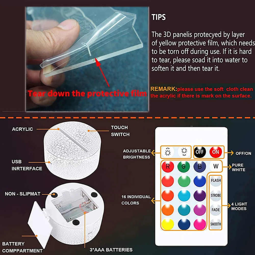 LED Night Light คนดัง JUL สําหรับแฟนๆห้องนอนโคมไฟตกแต่งของขวัญวันเกิดแบตเตอรี่ขับเคลื่อนสีเปลี่ยน 3d โคมไฟกรกฎาคม