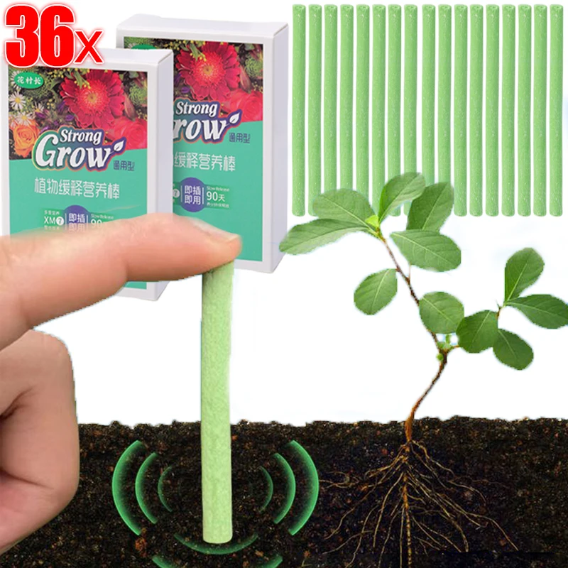 36x Plant Nutrition Bars Nitrogen Phosphorus Potassium for Healthy Growth of Plant Fruit Vegetables Flowers Compound Fertilizer