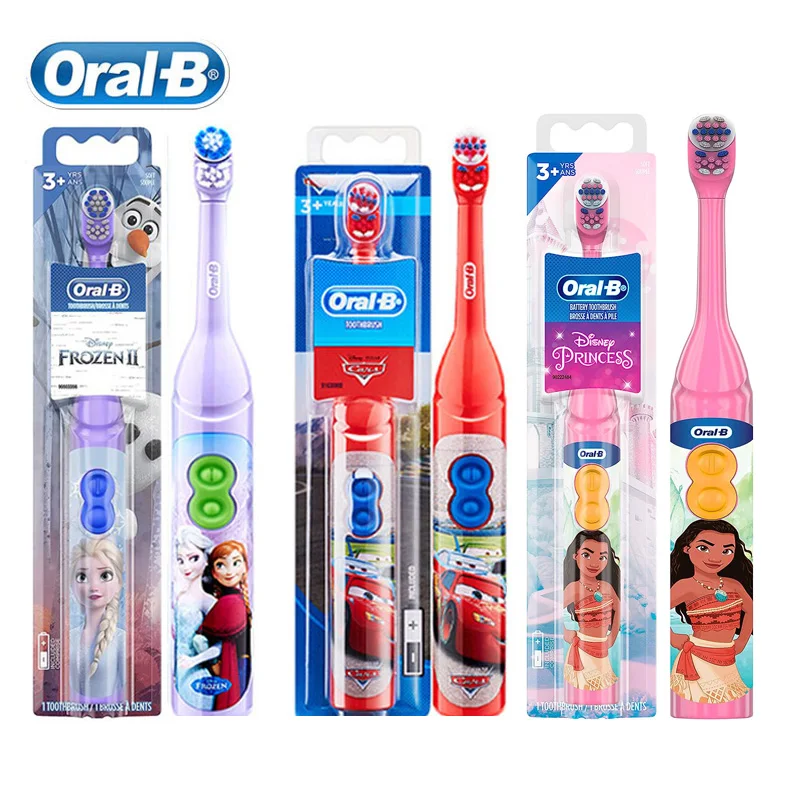 Oral B Bàn Chải Đánh Răng Điện Đặc Biệt Cho Trẻ Em Gum Chăm Sóc Răng Miệng Sạch Sẽ Quay Rung Lông Mềm Chạy Bằng Pin Bàn Chải Đánh Răng