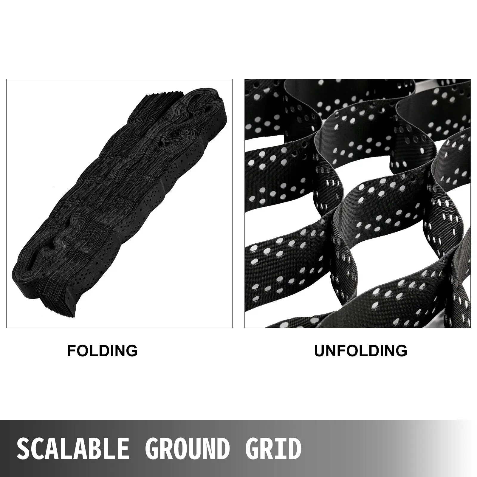 9x17ft Gravel Grid Geo Grid, Scalable Ground Grid for Driveway, Black