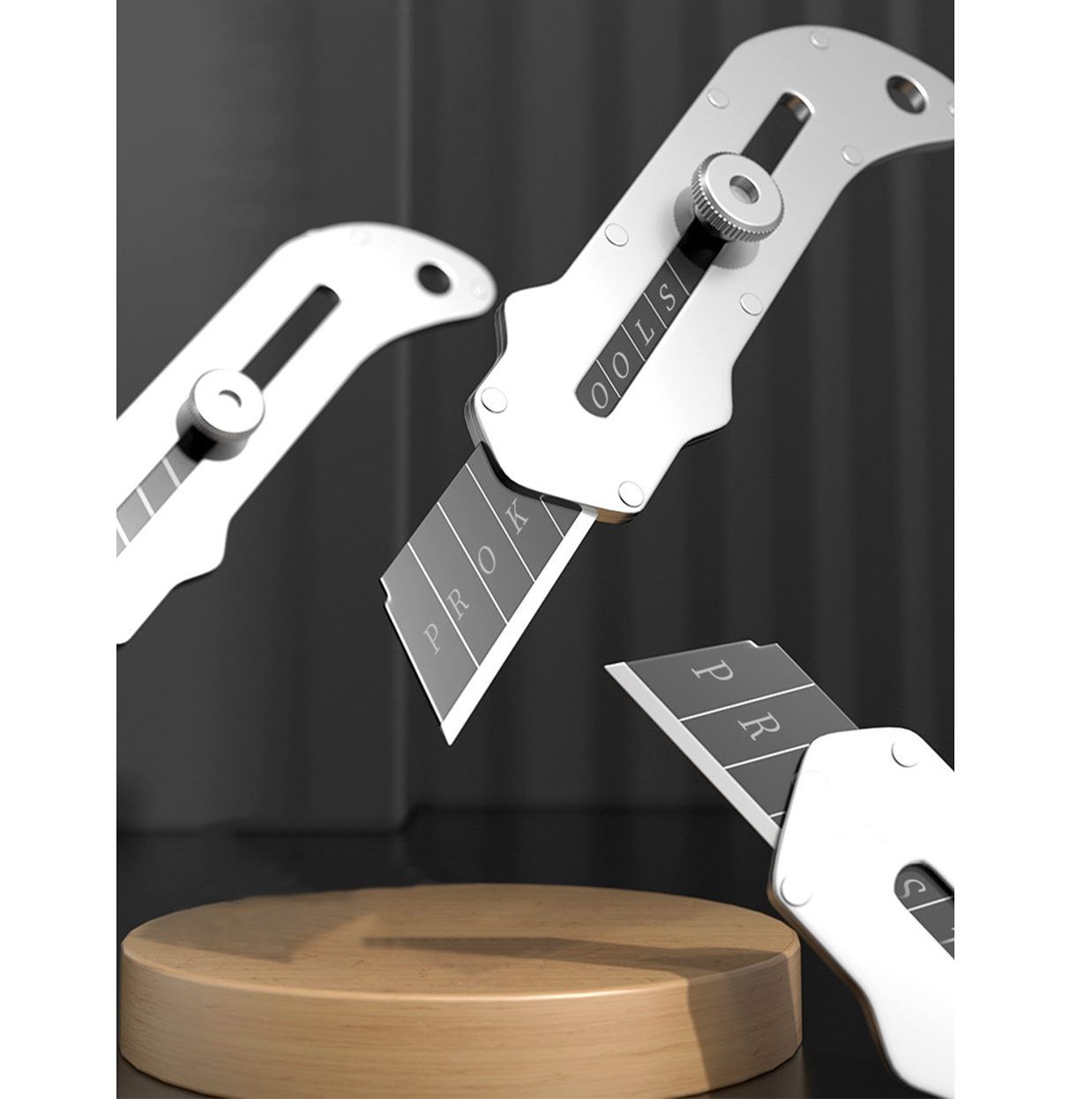 Professional Retractable Knife Large Stainless Steel Wallpaper Utility Knife Fast Cutting Manual Lock Heavy Tool Holder Knife