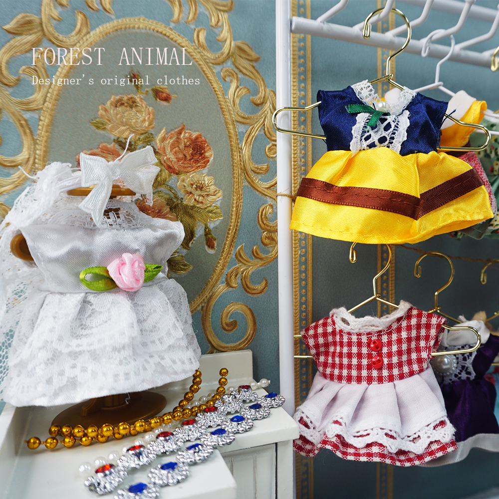 ชุดอุปกรณ์ตุ๊กตา 1:12 สัตว์ป่าครอบครัวเสื้อผ้าแฟชั่นสวมใส่ทุกวันชุดลําลองเสื้อกั๊กเสื้อกระโปรงกางเกงสําหรับตุ๊กตา