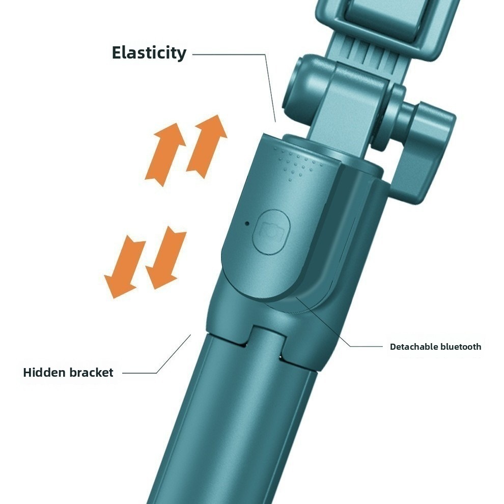 Drahtloses Bluetooth-Selfie-Stick-Stativ mit ausziehbarem Fernstativ und abnehmbarem LED-Selfie-Licht für iOS- und Android-Smartphones