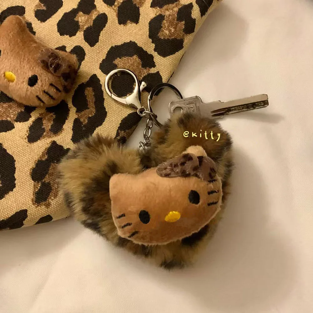 Retro Leopard Puppe Anhänger Kawaii Anime Spielzeug Schlüsselanhänger Cartoon Mode Tasche Zubehör Schlüsselanhänger Weihnachtsgeschenke