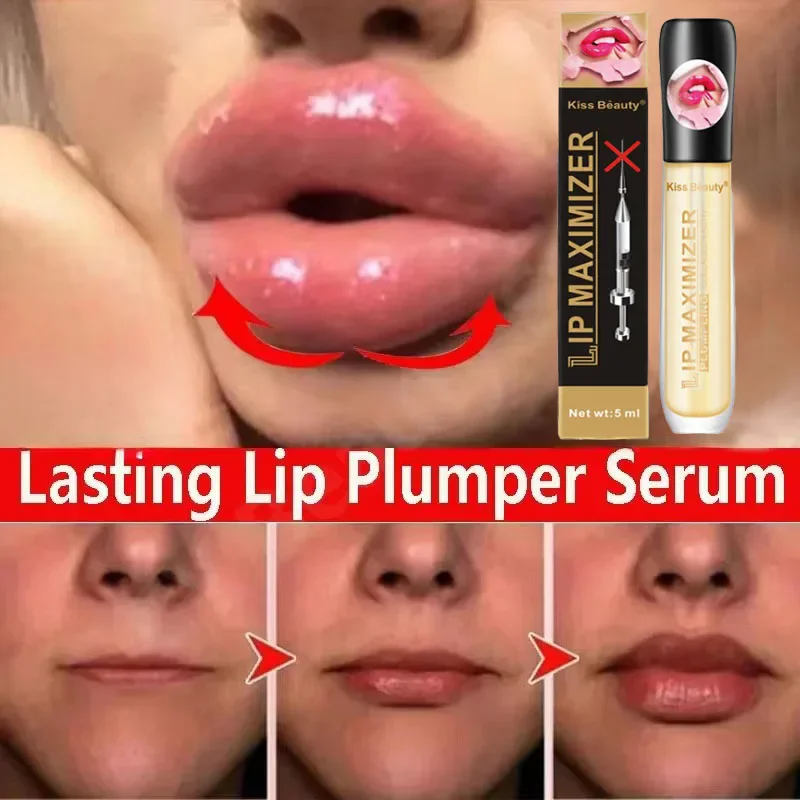 Soro labial volumizador rápido, óleo labial sexy, brilho, aumenta a elasticidade labial, reduz linhas finas, ilumina, hidratante, cuidados com os lábios