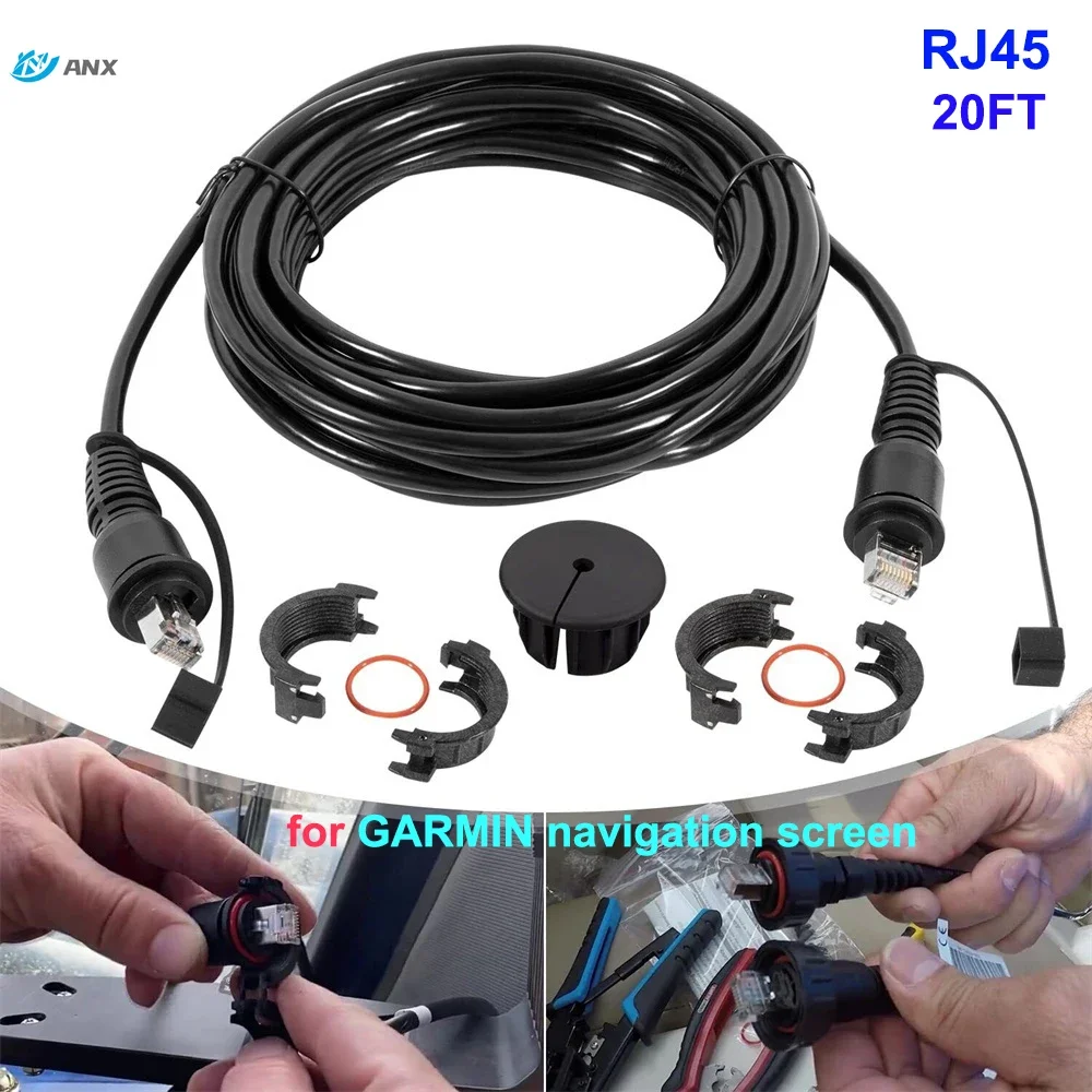 ANX 010-10551-00 Marine-Netzwerkkabel, 20 Fuß, passend für Marine RJ45 für Garmin-Navigationsbildschirmgeräte, RJ-45-Steckerenden 244,88 Zoll