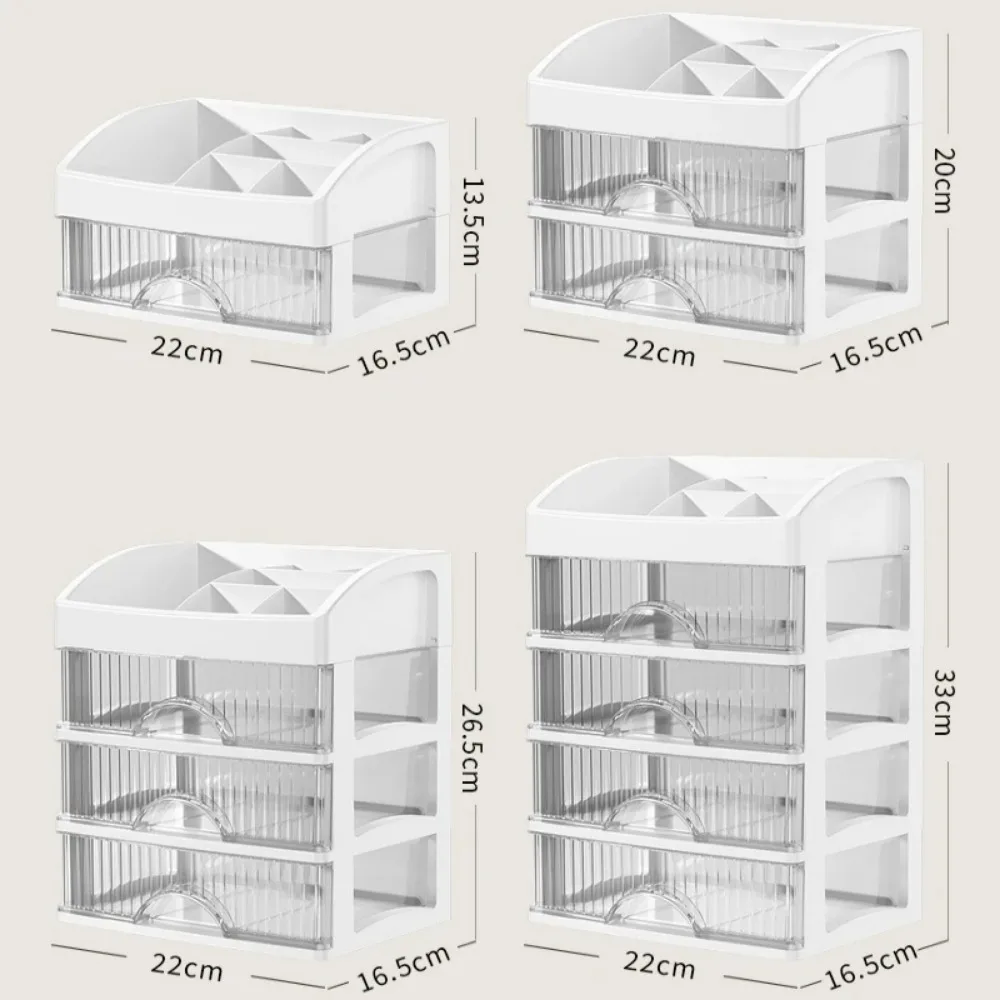 ลิ้นชักสไตล์กล่องเก็บความจุสูง Desktop Clutter ป้องกันฝุ่นโปร่งใสเครื่องประดับ Skin Care ผลิตภัณฑ์กล่องเก็บ