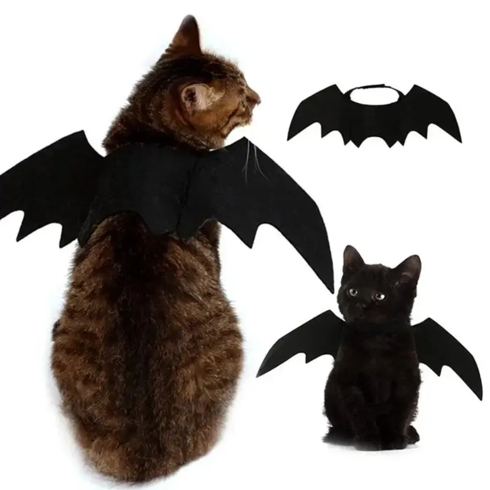 Costume da ala di pipistrello di Halloween per animali domestici, collare per cuccioli, costume da pipistrello cosplay, decorazione per feste di Halloween