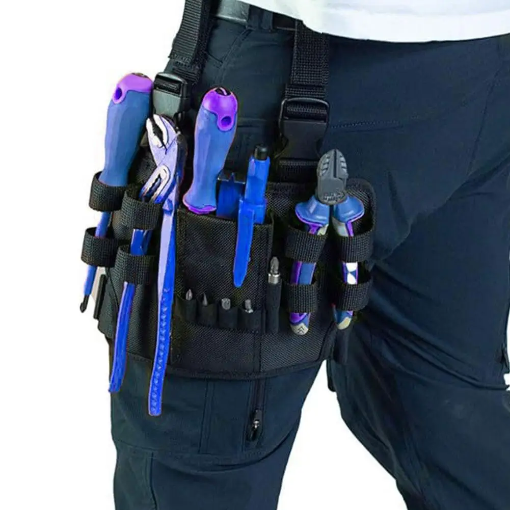 Bolsa de herramientas para pierna, cinturón de trabajo, organizador de herramientas, bolsa de cintura táctica, soporte de herramientas, carpintero, trabajador de mantenimiento