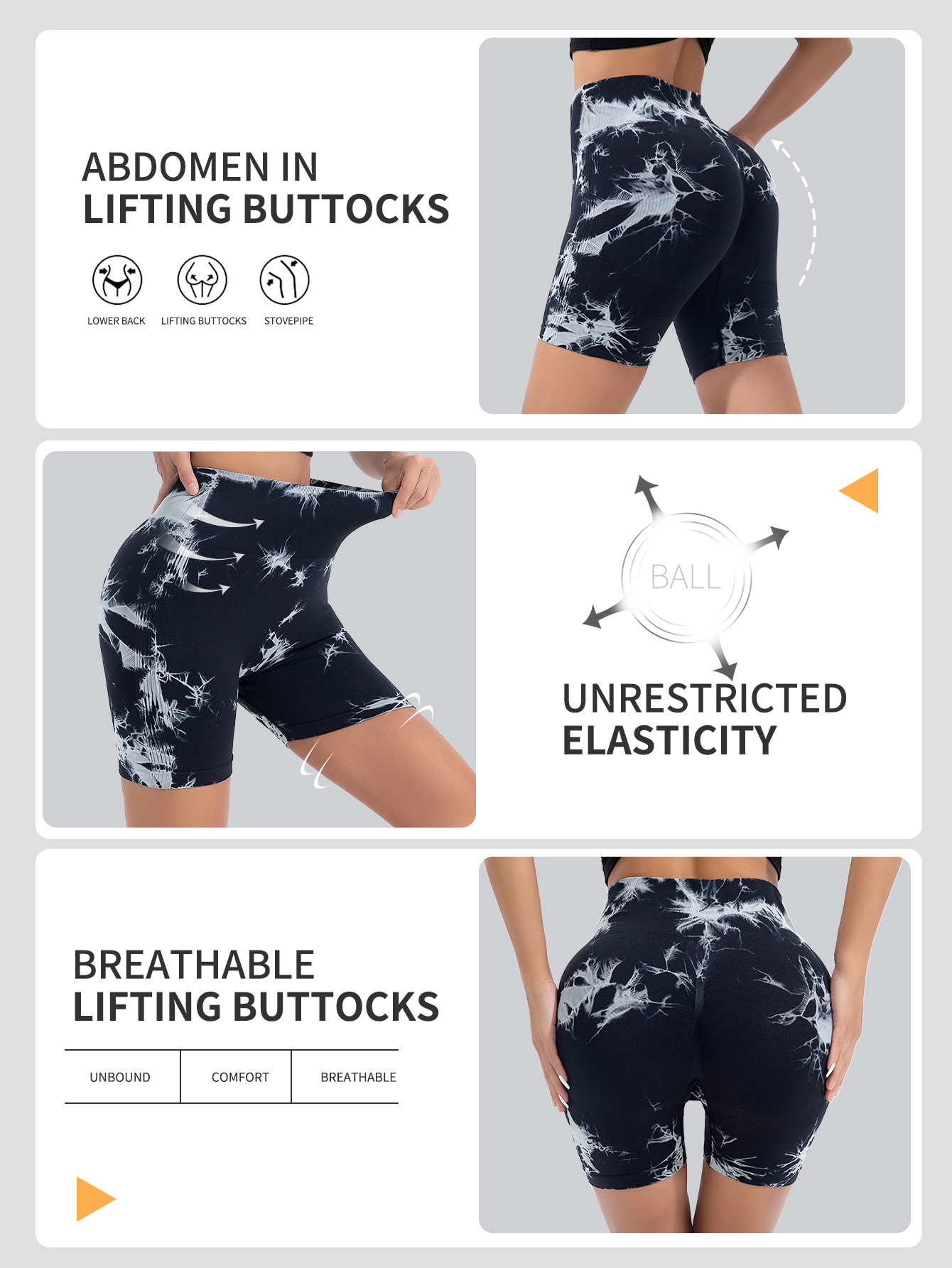 Women's Hip Lifting Yoga Shorts/Stretch High Waist Hip Lifting Running Fitness Shorts Fashion Tight Stretch Fitness Shorts