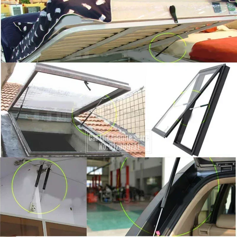 2 Chiếc 400N Cho Khởi Động Bonnet Xe Đoàn Lữ Hành Cửa Windows Nở Thuyền Bus 300/350/400/450/500Mm Khí Thanh Chống Thanh Khí Mùa Xuân