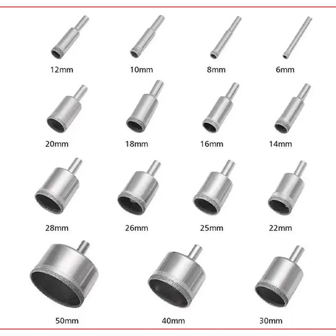 10 pces/15 pces 3-50mm diamante revestido buraco viu núcleo broca para telha de porcelana mármore vidro cerâmica ferramentas de corte broca