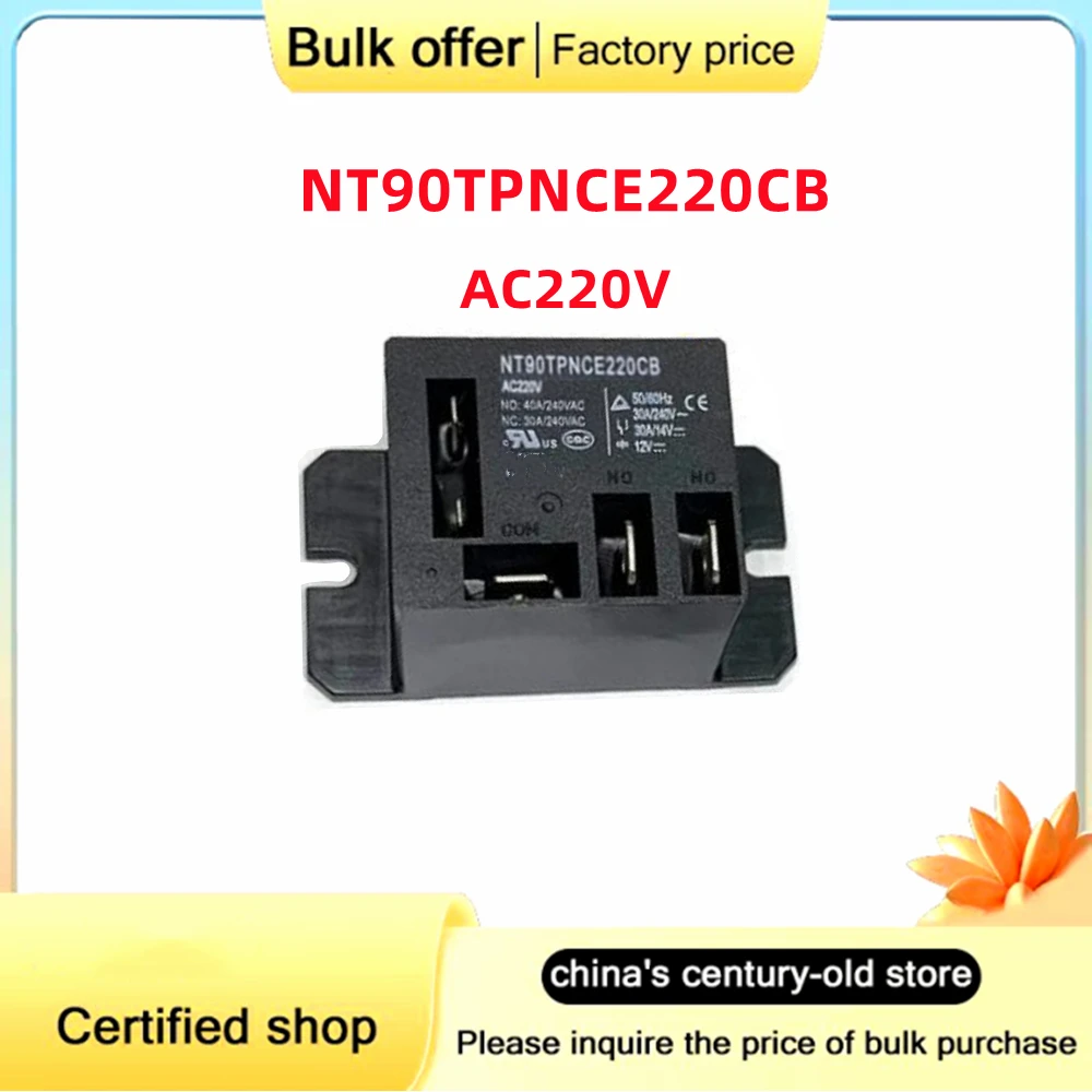 2-5 unids/lote nuevo original AC220V NT90TPNCE220CB relé NT90TPHCE12CB DC12V compresor de aire acondicionado relé 40A