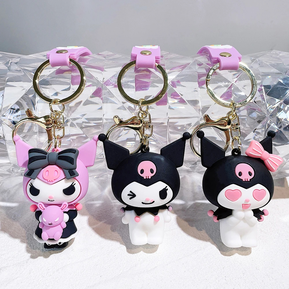 Anime Sanrio Hello Kitty Figuren Schlüsselanhänger Kuromi My Melody Actionfigur Modell PVC Schlüsselanhänger Cinnamoroll Figur Geburtstagsgeschenke