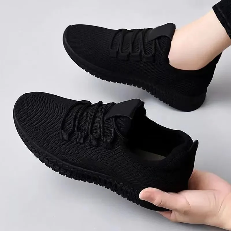 Mulher respirável antiderrapante plataforma moda novos sapatos casuais coreano tênis de corrida preto para mulher 2024 outono