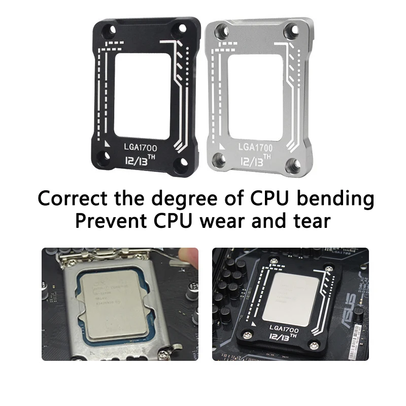 LGA1700 ซ็อกเก็ตป้องกันการดัดหัวเข็มขัด CPU ดัด Corrector กรอบอลูมิเนียม CPU LGA 1700 Fastener สําหรับ LGA1700 เมนบอร์ด