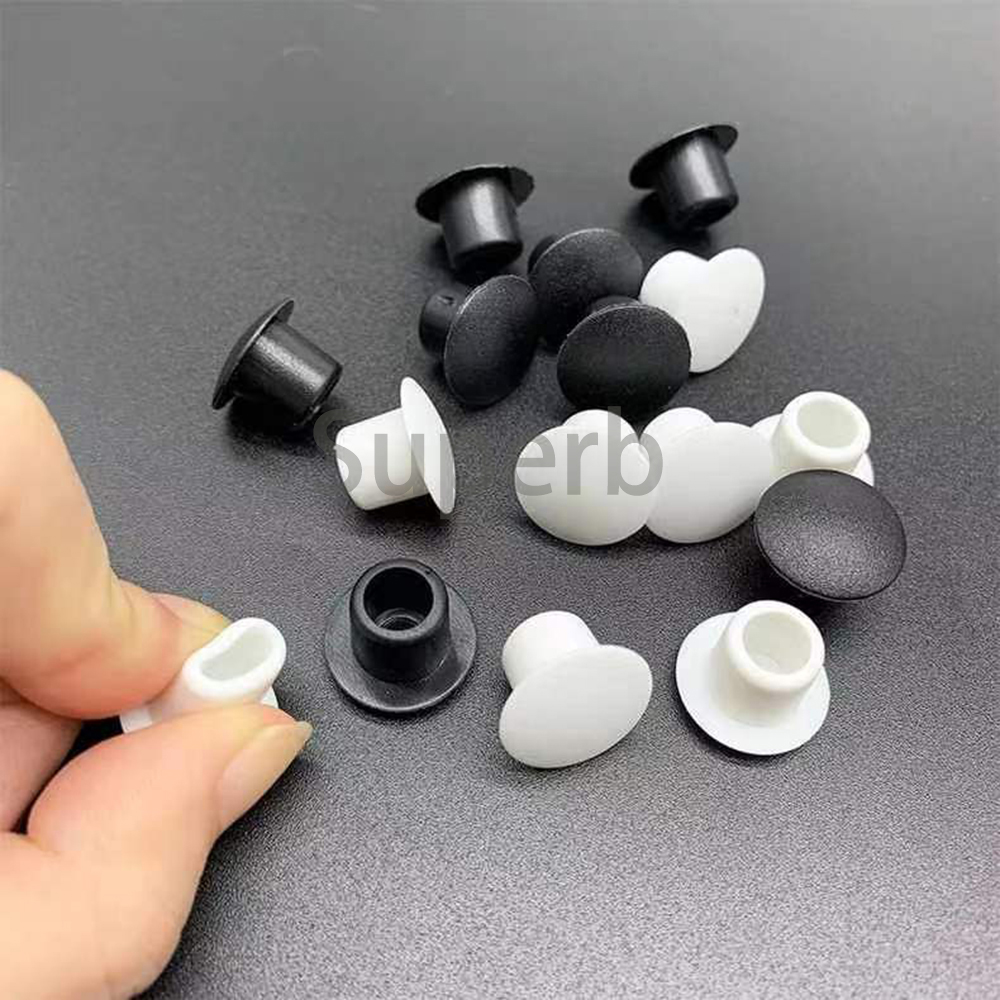 5/10/20Pcs PVC Mềm Cao Su Lỗ Cắm 9Mm 10mm11mm Trắng/Đen Bụi Nắp Không Thấm Nước vòng Ống Niêm Phong Cắm Phần Cứng Vít Bao Gồm