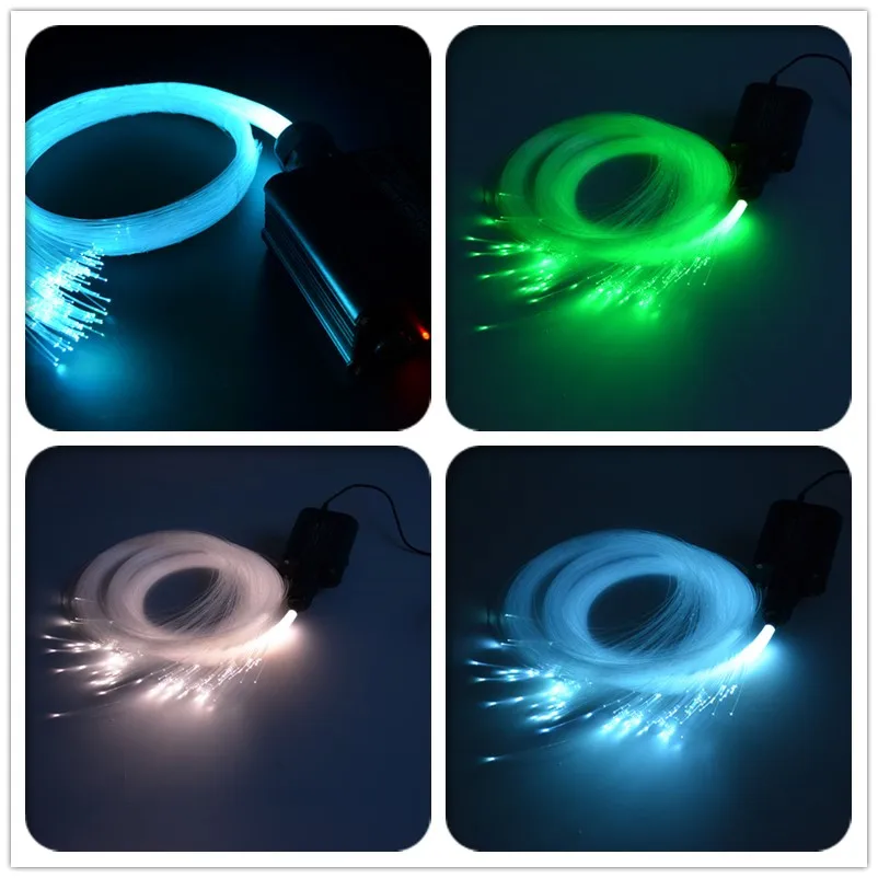 ใยแก้วนําแสงไฟเบอร์ออปติกชุดเพดานดาวบลูทูธ APP ควบคุม Starry รถ LED เด็ก RGB สี APPW 12V RF ควบคุม