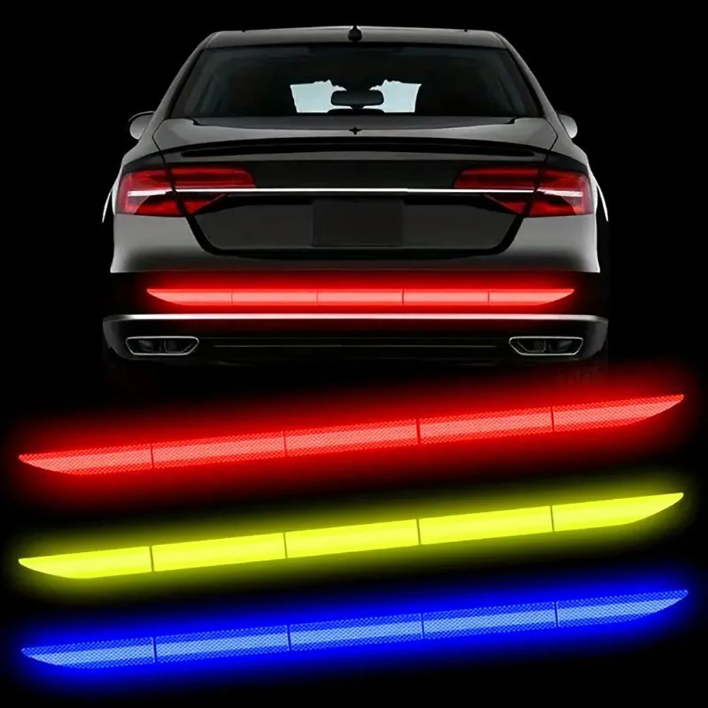 Adesivo refletivo de carro, fita de segurança de aviso de porta-malas de automóvel, 90cm, anti-colisão, aviso noturno, adesivo reflexivo, acessórios automotivos