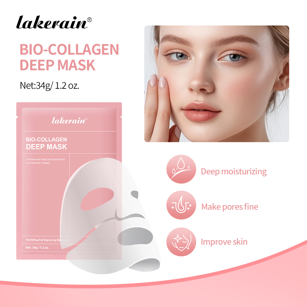 Bio-Collagen Deep Face Mask หดรูขุมขน Deep Hydrating Overnight Mask Moisturizing Refreshing Brightening Face Skin Care
