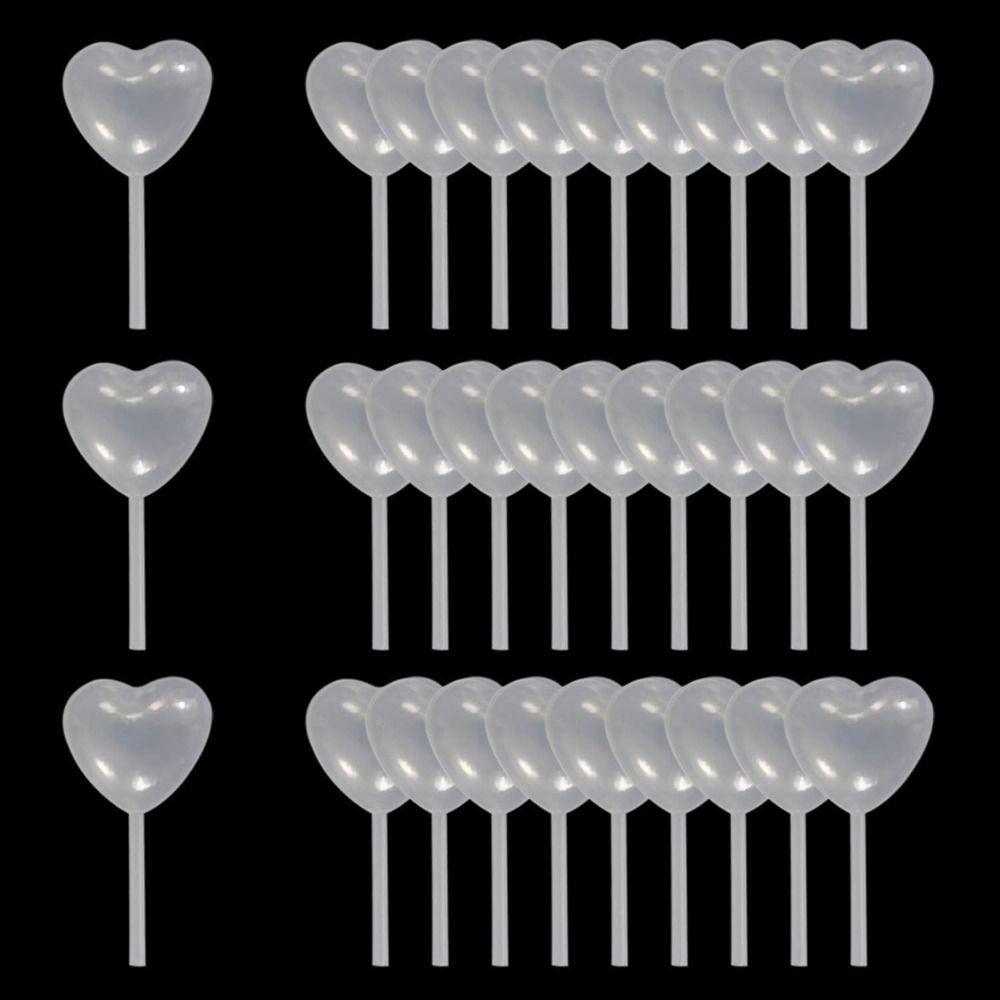 50pcs 투명 플라스틱 피펫 실험실 짜기 Dropper 심장 모양 피펫 일회용 Dropper