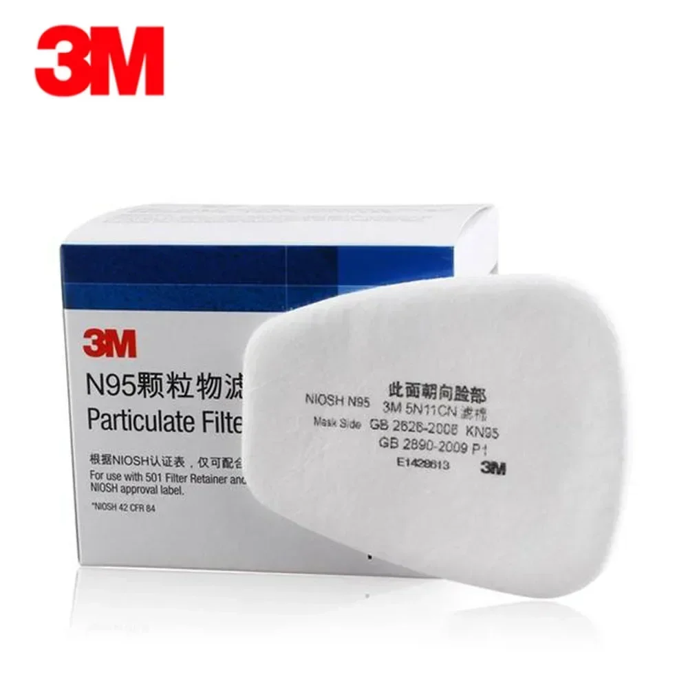 10 unids/caja 3M 5N11 filtros de algodón para 6200/7502/6800 accesorios de máscara de Gas y polvo pintura pulverización filtrado reemplazable