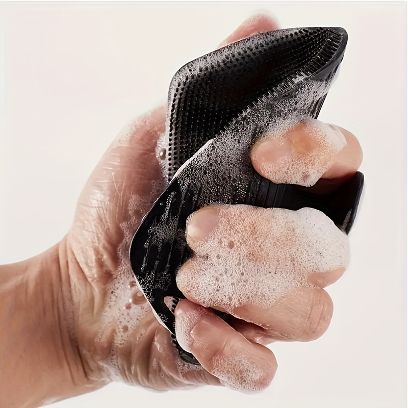 ソフトシリコンボディシャワースクラブブラシ、ハンドヘルド洗顔楕円形ツール、優しい角質除去マッサージスキンバスルームアクセサリー