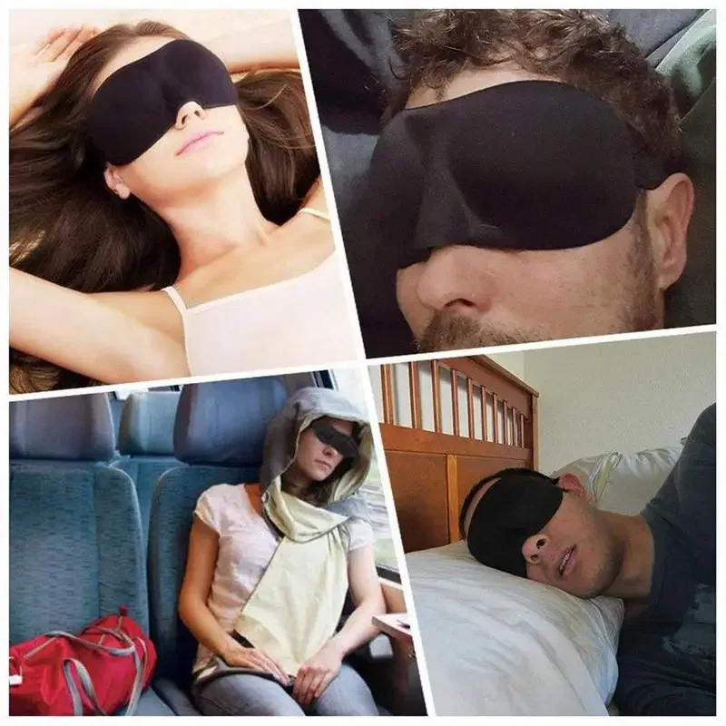 Masque de sommeil profilé 3D doux, pare-soleil respirant, confortable et léger, pour hommes et femmes, aide au repos en voyage nocturne