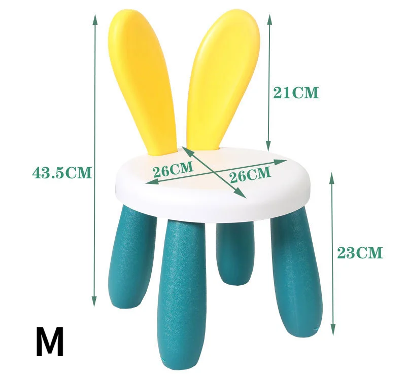 Adorabile coniglio asilo per bambini sedia in plastica addensata pedana mobili antiscivolo sgabello per bambini per divano giocattolo da interno