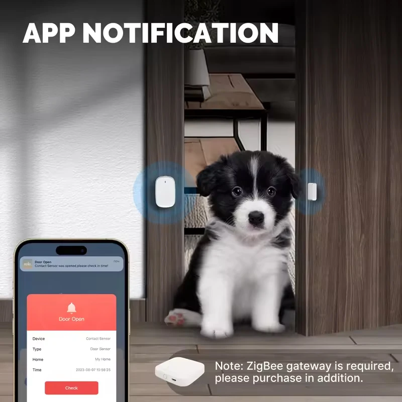 MOES Tuya ZigBee умный датчик окон, дверей, ворот, детектор умной домашней охранной сигнализации, приложение Smart Life для Alexa Google Home