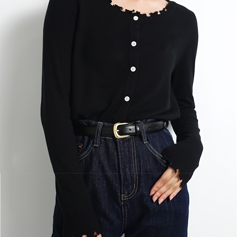 1 peça cinto feminino moda simples cinto decorativo preto com cinto jeans adequado para uso diário e uso
